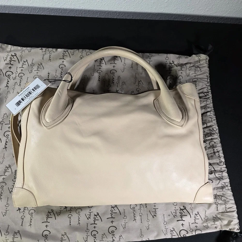 NWT Foley + Corinna FC Framed Satchel Bag / Purse Vanilla Cream Color. Plus Bag